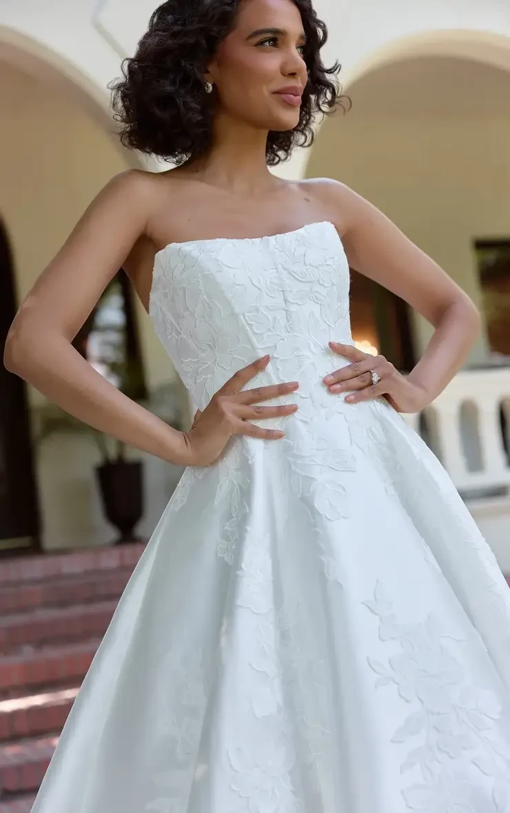 Model wearing a bridal dresses
