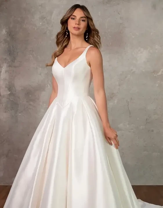 Model wearing a gown by Essense of Australia