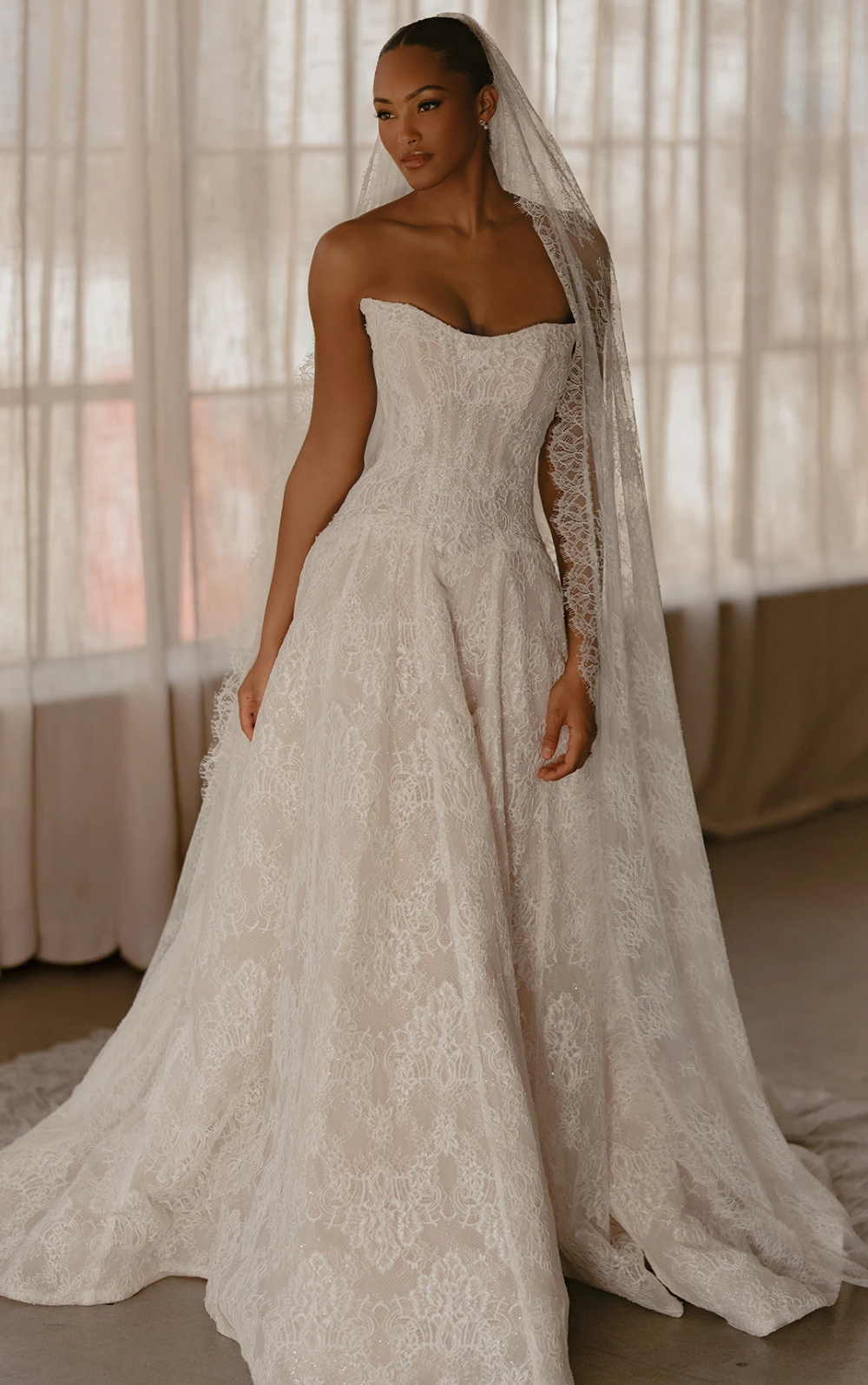 Model wearing a clean dress