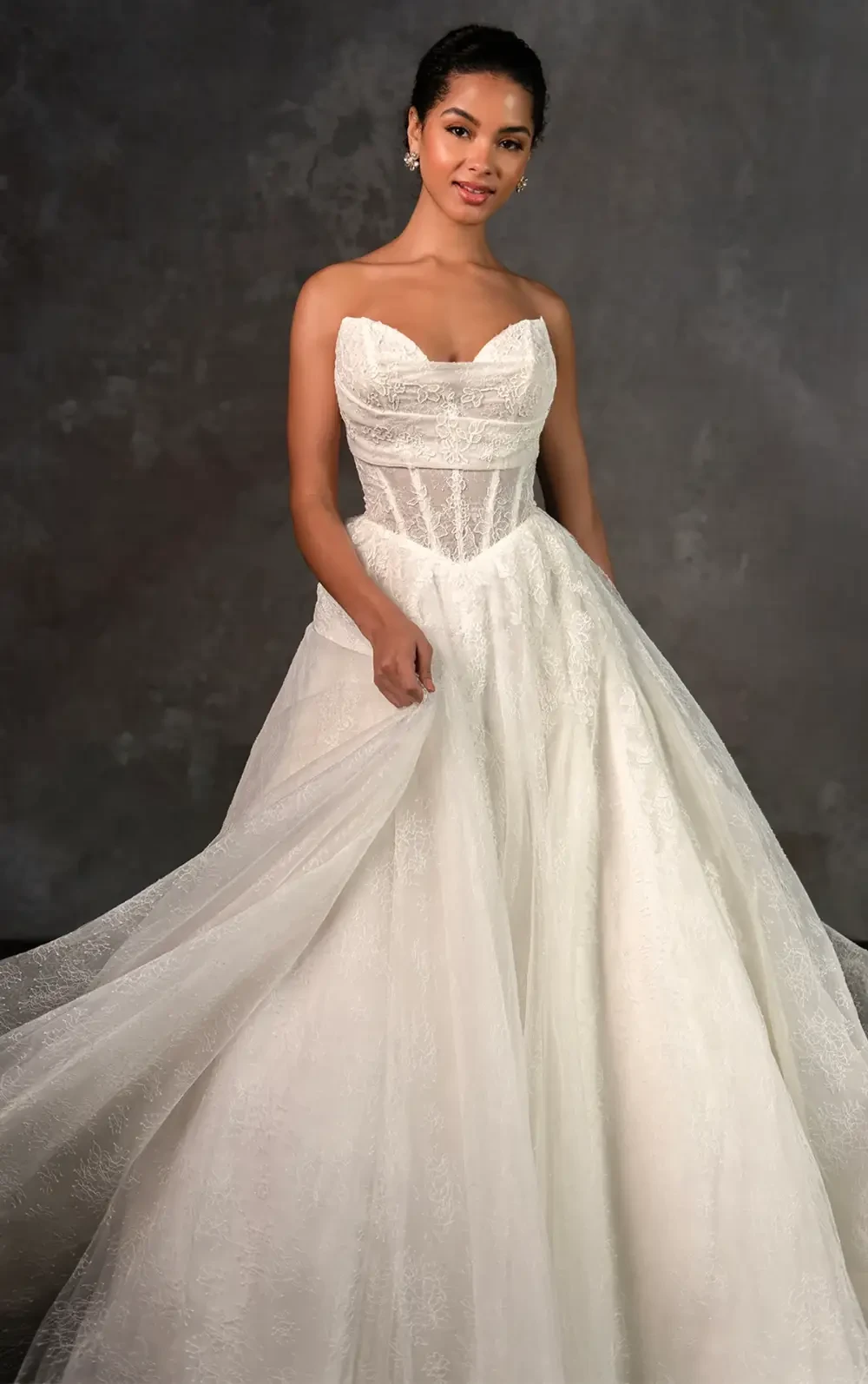 Model wearing a a-line dress